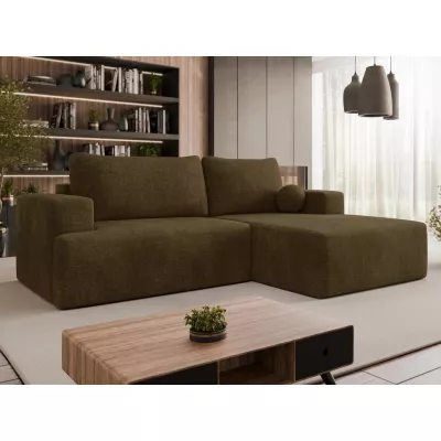 Rohová rozkladacia sedačka ILUDIA - čokoládová 2, pravý roh