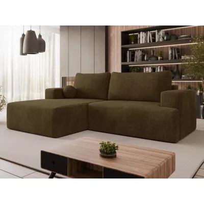 Rohová rozkladacia sedačka ILUDIA - čokoládová 2, ľavý roh