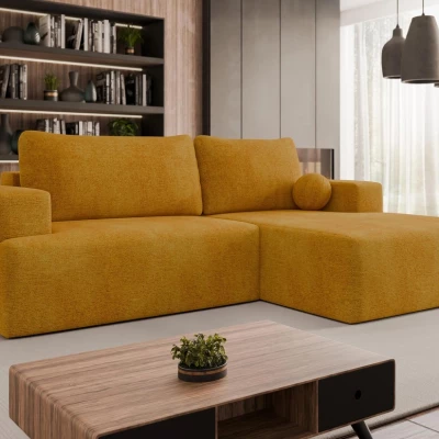 Rohová rozkladacia sedačka ILUDIA - žltá, pravý roh