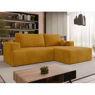 Rohová rozkladacia sedačka ILUDIA - žltá, pravý roh