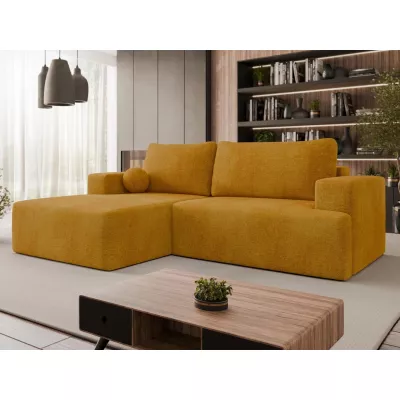 Rohová rozkladacia sedačka ILUDIA - žltá, ľavý roh