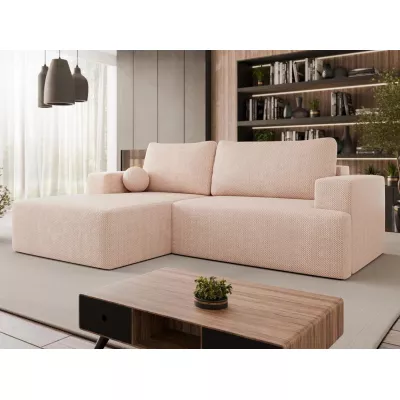 Rohová rozkladacia sedačka ILUDIA - ružová, ľavý roh