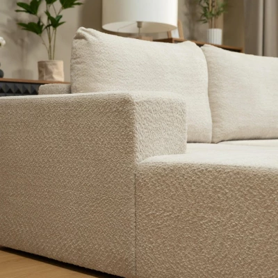 Rohová rozkladacia sedačka ILUDIA - strieborná, pravý roh