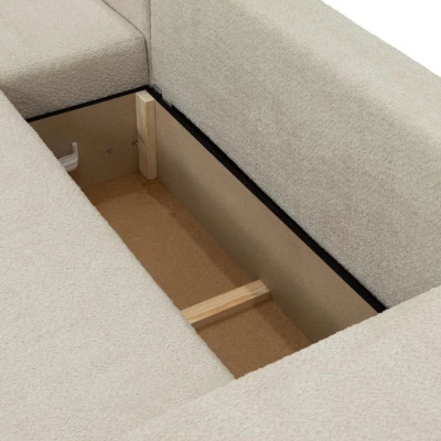 Rohová rozkladacia sedačka ILUDIA - čokoládová 2, ľavý roh