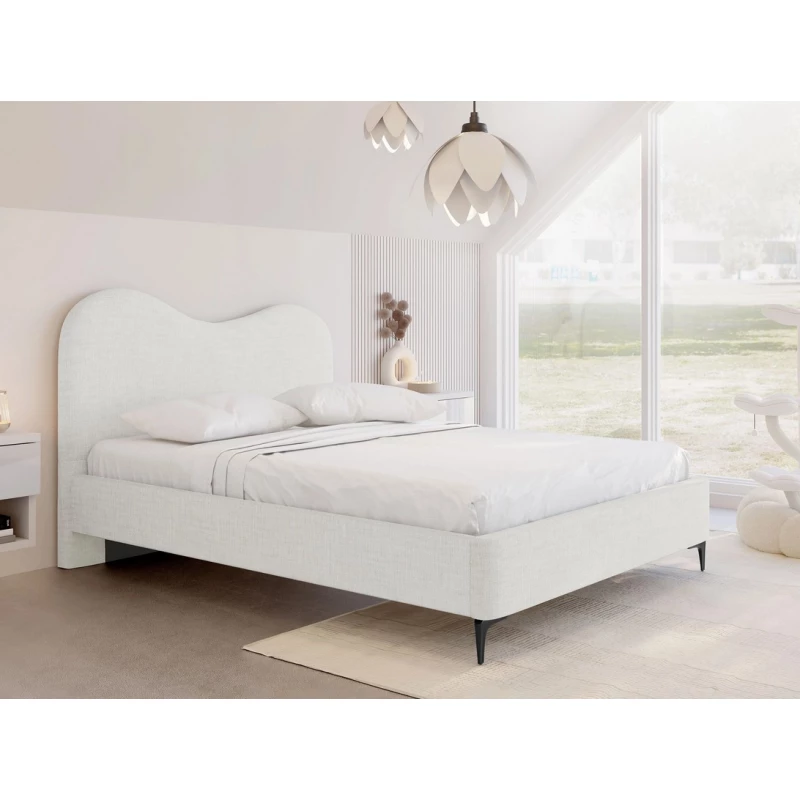 Čalúnená manželská posteľ 160x200 LUCIAMA - svetlá béžová