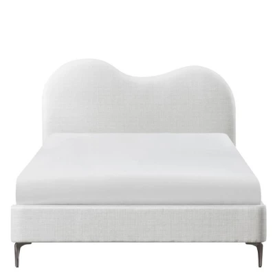 Čalúnená manželská posteľ 140x200 LUCIAMA - svetlá béžová