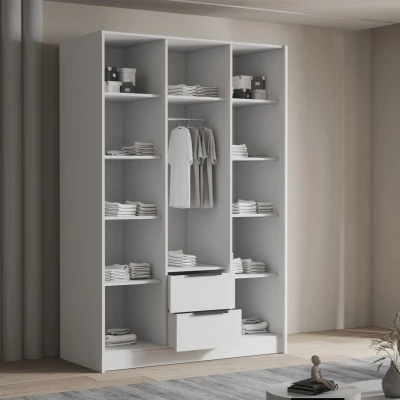 Vysoká šatníková skriňa 150 cm so zrkadlom MARILA - biela / čierna