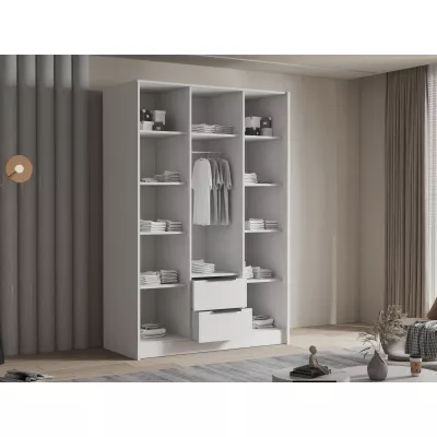 Vysoká šatníková skriňa 150 cm so zrkadlom MARILA - biela / čierna