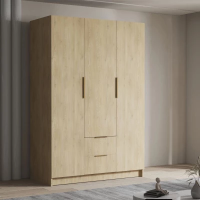 Vysoká šatníková skriňa 150 cm MARILA - dub cremona / zlatá