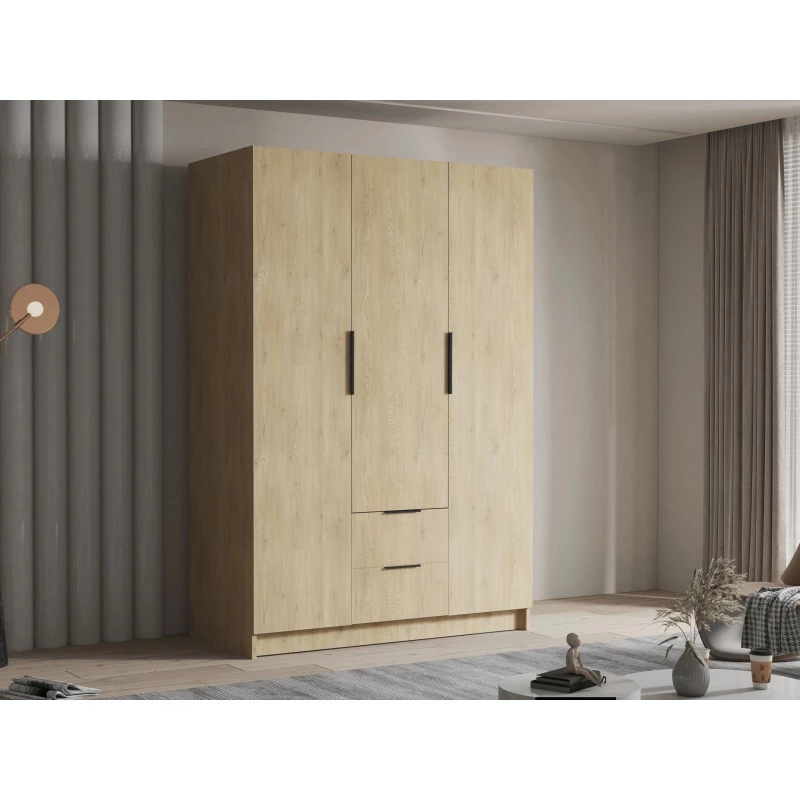 Vysoká šatníková skriňa 150 cm MARILA - dub cremona / čierna