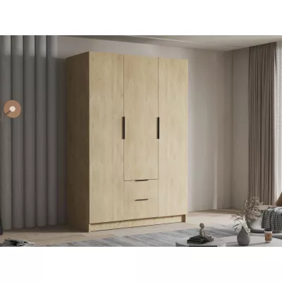 Vysoká šatníková skriňa 150 cm MARILA - dub cremona / čierna