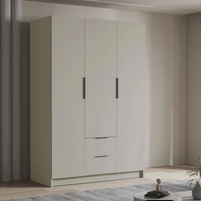 Vysoká šatníková skriňa 150 cm MARILA - kašmír / čierna