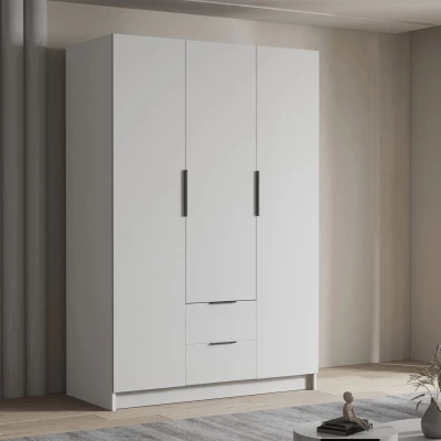 Vysoká šatníková skriňa 150 cm MARILA - biela / čierna