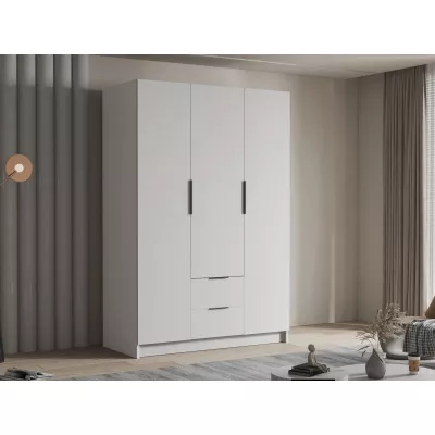 Vysoká šatníková skriňa 150 cm MARILA - biela / čierna