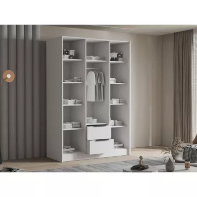 Vysoká šatníková skriňa 150 cm MARILA - kašmír / čierna
