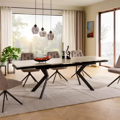 Rozkladací jedálenský stôl 160(240)x90 RODMAN - béžový / čierny