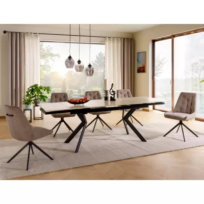 Rozkladací jedálenský stôl 160(240)x90 RODMAN - béžový / čierny