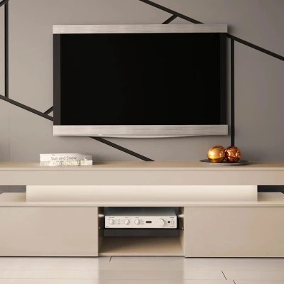 TV stolík HYDA - pieskový béžový + LED osvetlenie ZDARMA