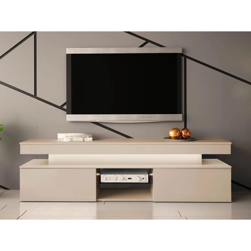 TV stolík HYDA - pieskový béžový + LED osvetlenie ZDARMA