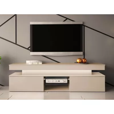 TV stolík HYDA - pieskový béžový + LED osvetlenie ZDARMA