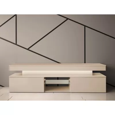 TV stolík HYDA - pieskový béžový + LED osvetlenie ZDARMA
