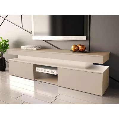 TV stolík HYDA - pieskový béžový + LED osvetlenie ZDARMA