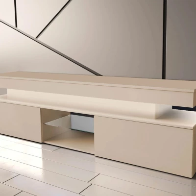 TV stolík HYDA - pieskový béžový + LED osvetlenie ZDARMA