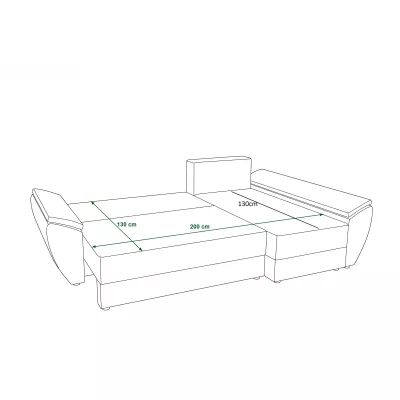 Rohová sedacia súprava na každodenné spanie OPHELIA - zelená