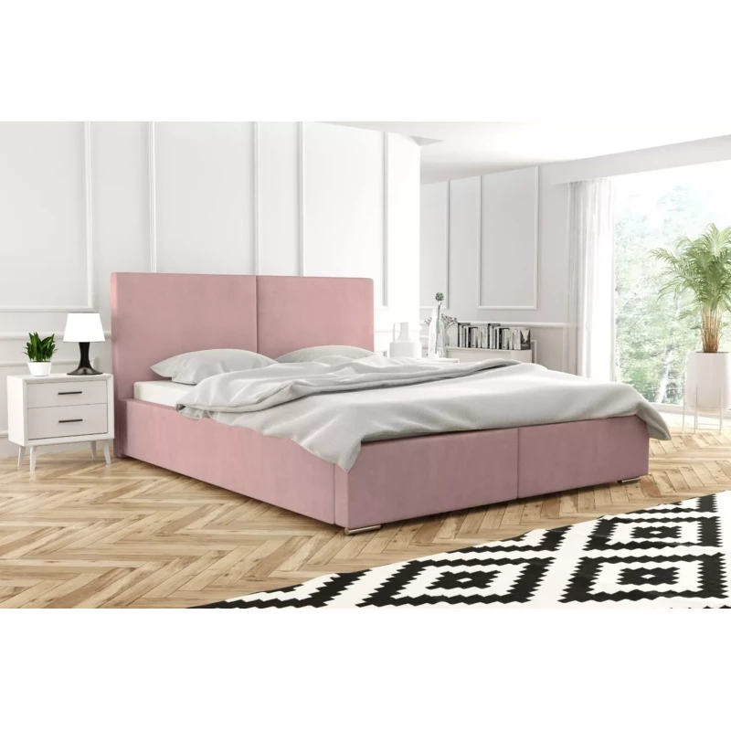 Moderná čalúnená posteľ 200x200 SANDRINA - ružová