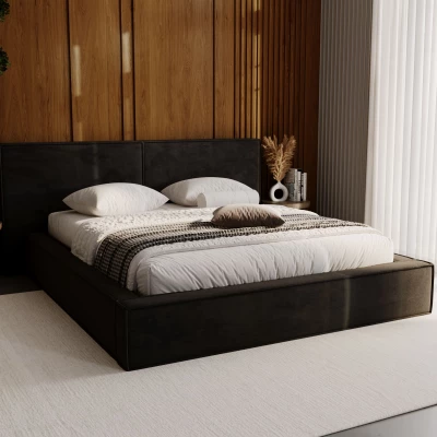 Jednolôžková čalúnená posteľ 120x200 TELMA 2 - čierna