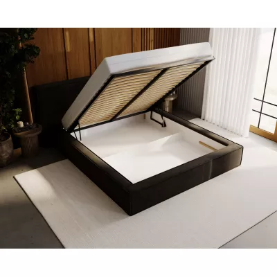 Manželská čalúnená posteľ 140x200 TELMA 2 - čierna