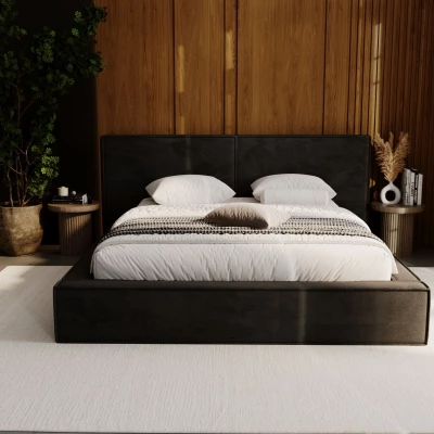 Manželská čalúnená posteľ 140x200 TELMA 2 - čierna