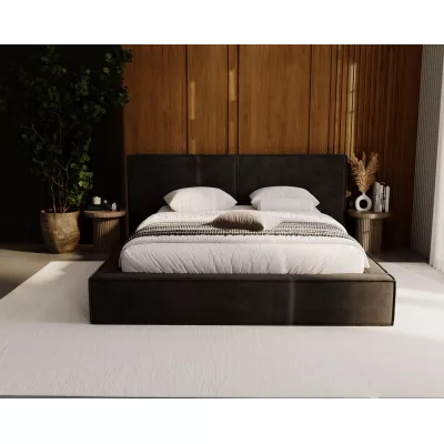 Manželská čalúnená posteľ 200x200 TELMA 2 - čierna