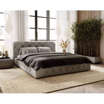 Elegantná čalúnená posteľ 160x200 MARLENE 2 s úložným priestorom - svetlo šedá