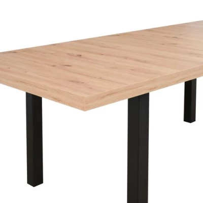 Jedálenský stôl 92x160/240 (2x40) PENELOPE 6 - dub artisan / čierny
