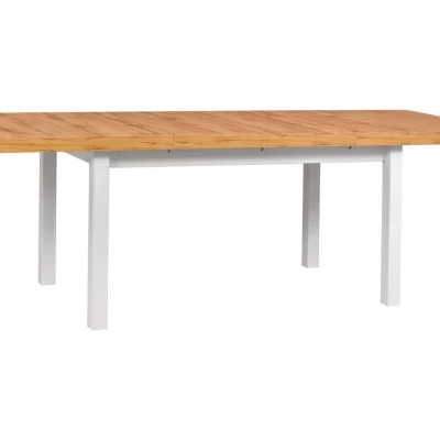 Jedálenský stôl 92x160/240 (2x40) PENELOPE 6 - dub wotan / biely