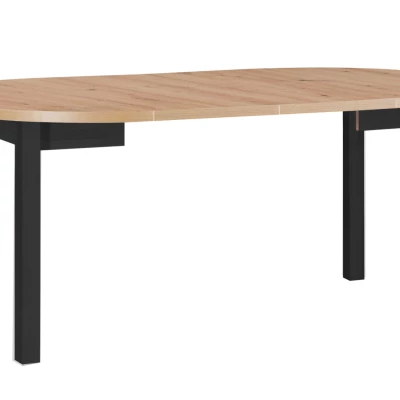 Okrúhly jedálenský stôl 100(180)x100 HELGA 4 - dub artisan / čierny