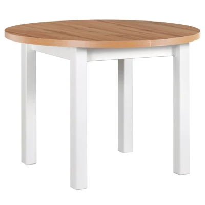 Okrúhly jedálenský stôl 100(180)x100 HELGA 4 - dub grandson / biely