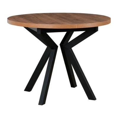 Rozkladací jedálenský stôl 100(180)x100 NAPOLEON 8 - dub wotan / čierny