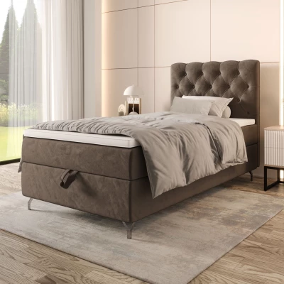 Čalúnená boxspringová posteľ 90x200 ADRIA 2 - hnedá