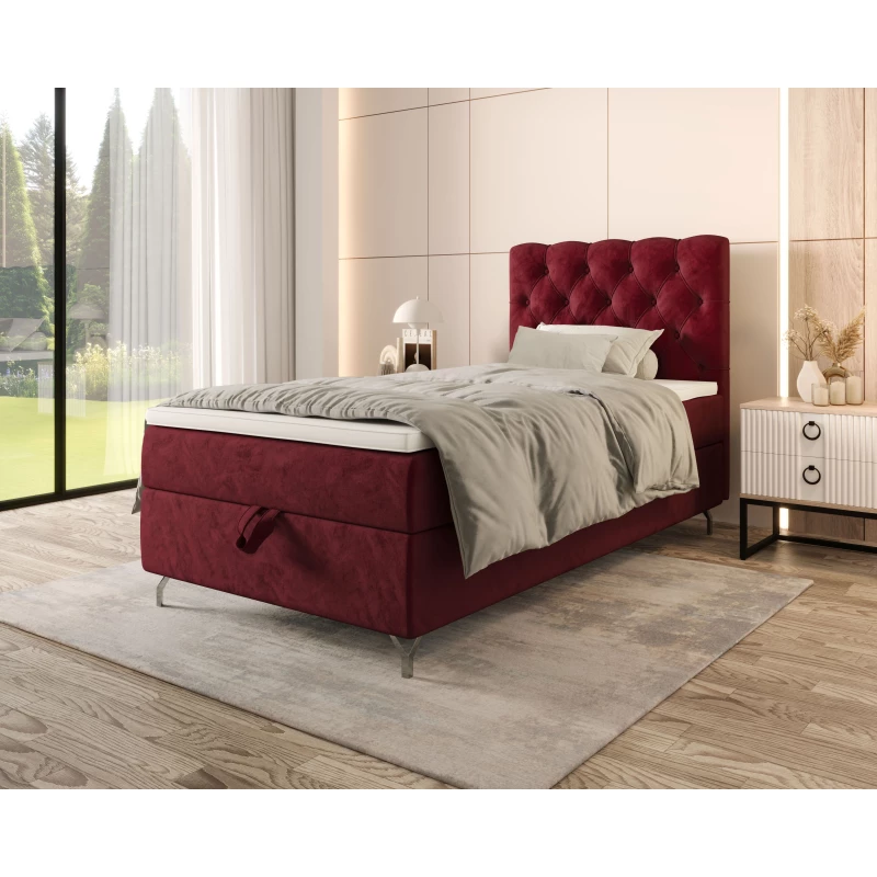 Čalúnená boxspringová posteľ 90x200 ADRIA 2 - červená