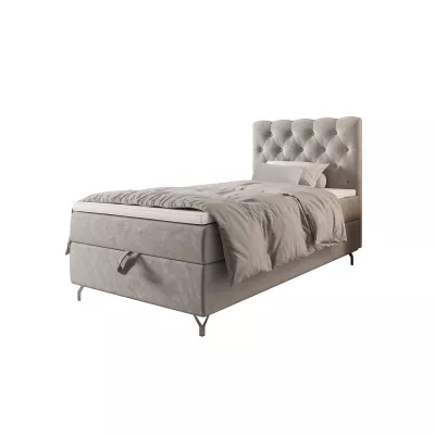 Čalúnená boxspringová posteľ 90x200 ADRIA 2 - svetlo šedá