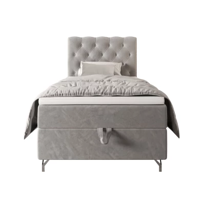 Čalúnená boxspringová posteľ 90x200 ADRIA 2 - svetlo šedá