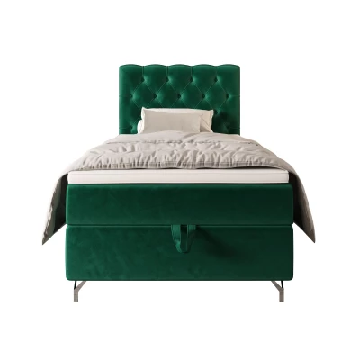 Čalúnená boxspringová posteľ 100x200 ADRIA 2 - zelená