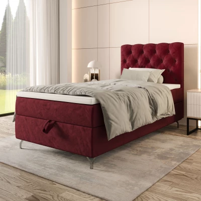 Čalúnená boxspringová posteľ 100x200 ADRIA 2 - červená