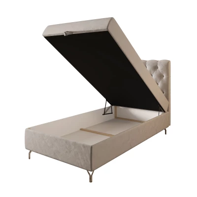 Čalúnená boxspringová posteľ 100x200 ADRIA 2 - svetlo šedá