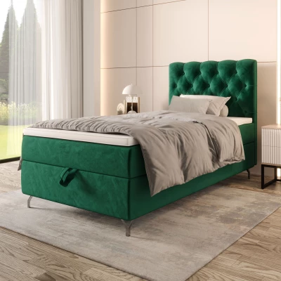 Čalúnená boxspringová posteľ 120x200 ADRIA 2 - zelená