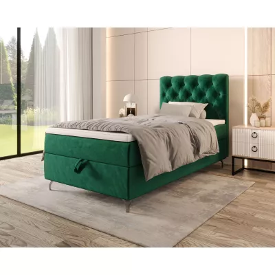 Čalúnená boxspringová posteľ 120x200 ADRIA 2 - zelená