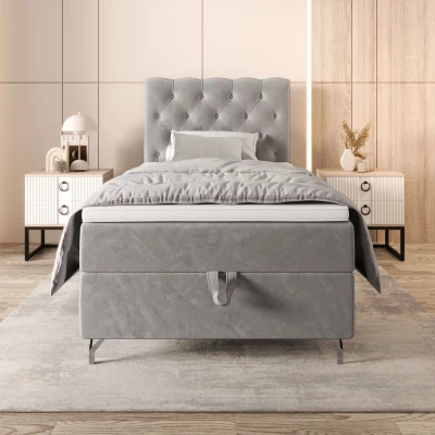 Čalúnená boxspringová posteľ 120x200 ADRIA 2 - svetlo šedá