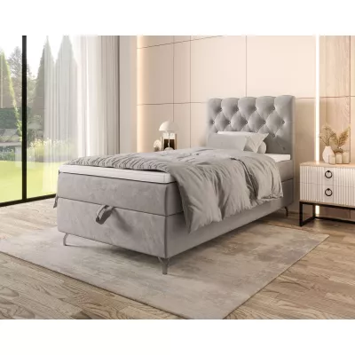 Čalúnená boxspringová posteľ 120x200 ADRIA 2 - svetlo šedá